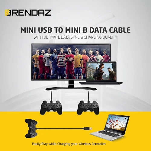 - Mini USB to Mini B Data Cable – Mini B Cable with Ultimate Data Sync & Charging Quality Compatible with PS3,
