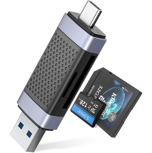 Lecteur de carte SD, adaptateur de carte USB 3,0 ports portables 2 fentes  pour TF SD Micro SD pour Mac OS Windows Linux PC portable