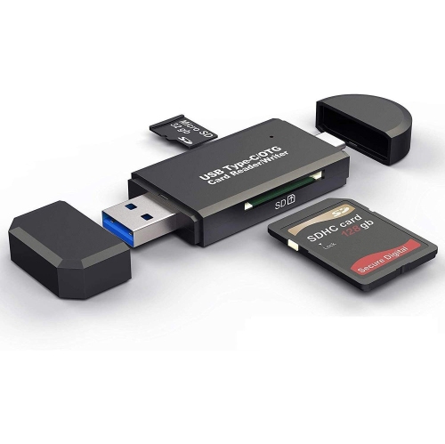 Lecteur de cartes SD, carte mémoire USB 3,0 vers adaptateur USB-C