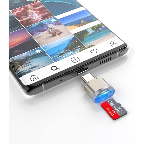 Lecteur de cartes portatif USB-C pour cartes microSD, adaptateur