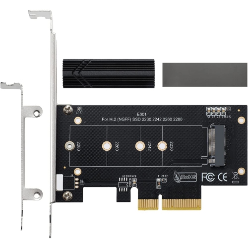 M.2 NVME to PCIe 3.0 x4 Adapter with Aluminum Heatsink Solution