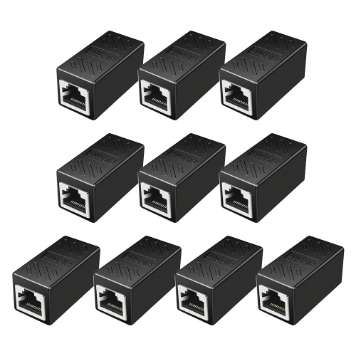GENERIC  Rj45 Coupler Rj45 Connectors 8P8C Shielded Double-Pass Coupler Cat7 Cat6 Cat5E Ethernet Extender Adapter Female To