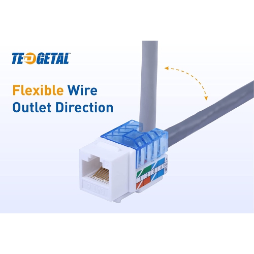 25 prises Keystone Cat6 RJ45, 45 degrés, coupleur de prise murale Ethernet perforé vers le bas, adaptateur de prise Keystone UL