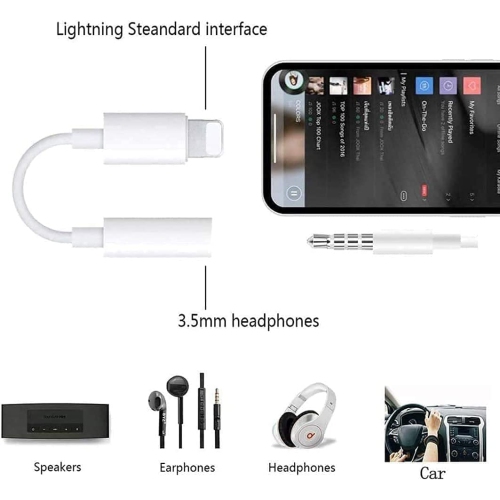 [Apple MFi Certified] iPhone Dongle Headphone Adapter, Lightning to 3.5mm Headphone Jack Adapter Audio AUX Connector