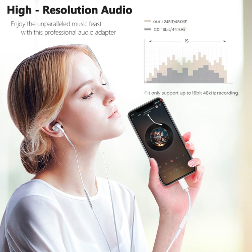 [Apple MFi Certified] iPhone Dongle Headphone Adapter, Lightning to 3.5mm Headphone Jack Adapter Audio AUX Connector