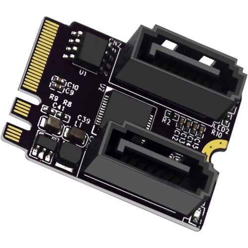 Adaptateur de convertisseur de clé A+E PCI Express vers SATA 3,0  6 Gb/s de NGFF Carte d'extension de disque dur JMB582 2230