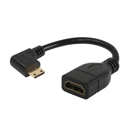 Mini câble HDMI 15 cm,90 degrés adaptateur mini HDMI mâle vers HDMI  femelle, prise en charge 1080p HD intégrale, 3D