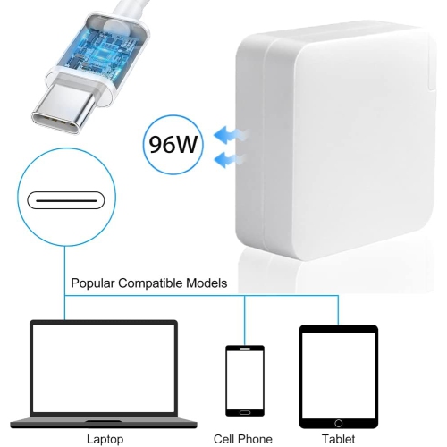 Charger for MacBook Pro, 96W USB C Charger Power Adapter Compatible with Mac Book Pro 13" 14" 15" 16" 2018-2021 Laptop