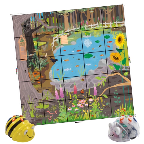 TTS Wildlife Garden Mat for Bee-Bot or Blue-Bot Coding Robot Toy Accessories, Educational Programming STEM Teaching Learning Classroom Activity Play