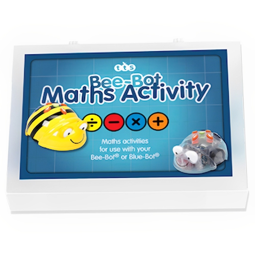 TTS Math Activity Cards Set of 30 w/ Storage Box for Bee-Bot or Blue-Bot Floor Robot Coding Toy, Educational Programming STEM Mathematics Teaching