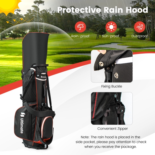 Topbuy 14-Way Top Divider Golf Bag with Stand Lightweight Golf Stand Bag with Dual Shoulder Straps Blue/Grey/Red