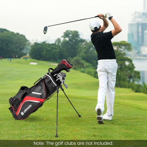 Topbuy 14-Way Top Divider Golf Bag with Stand Lightweight Golf Stand Bag with Dual Shoulder Straps Blue/Grey/Red