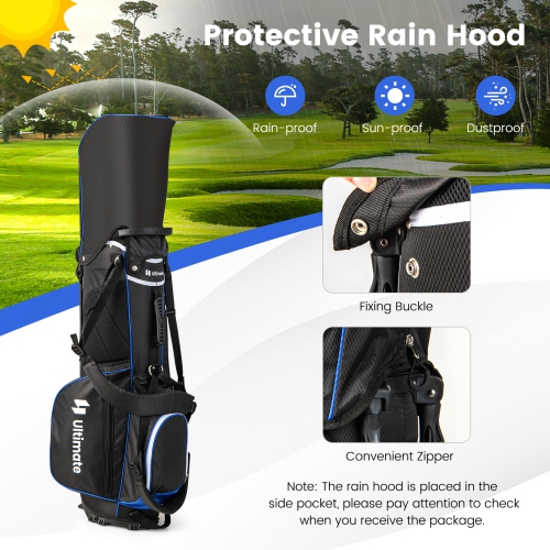 Topbuy 14-Way Top Divider Golf Bag with Stand Lightweight Golf Stand Bag with Dual Shoulder Straps Blue/Grey/Red