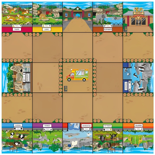 TTS  Zoo Mat for Bee-Bot Or Blue-Bot Coding Floor Robot Activity Play Mats Toys for Kids, Educational Classroom Teaching Learning Programming