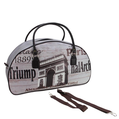 NORTHLIGHT  20" Vintage-Style Paris Arc De Triomphe French Theme Travel Bag With Handles And Shoulder Strap