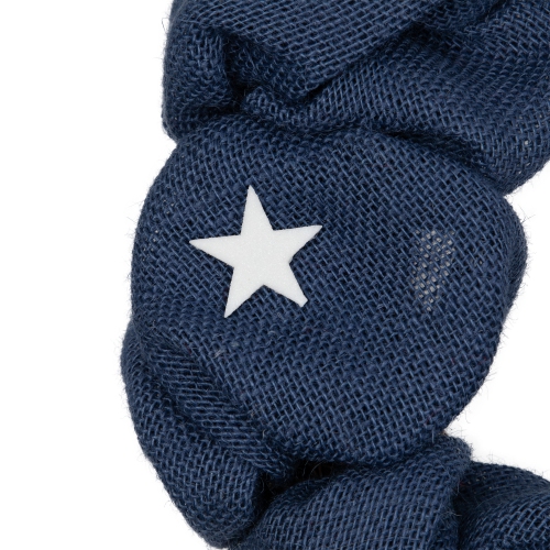Americana Stars and Stripes Burlap Patriotic Wreath, 20-Inch, Unlit