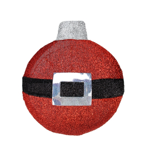 NORTHLIGHT  17.25" Pre-Lit And Black Christmas Ball Ornament Wall Decor In Red