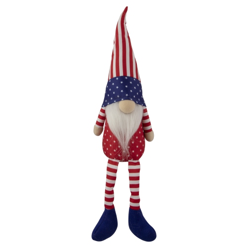 17.75" Sitting Patriotic Boy 4th of July Gnome