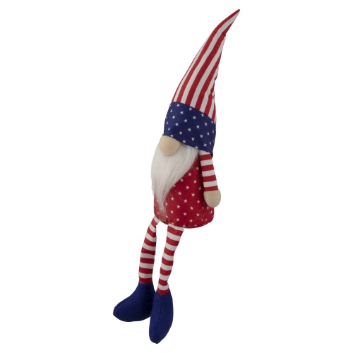 17.75" Sitting Patriotic Boy 4th of July Gnome