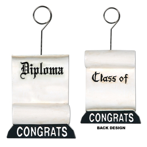 Pack of 6 Black and White Graduation Diploma Photo or Balloon Holder Party Decorations 6 oz.