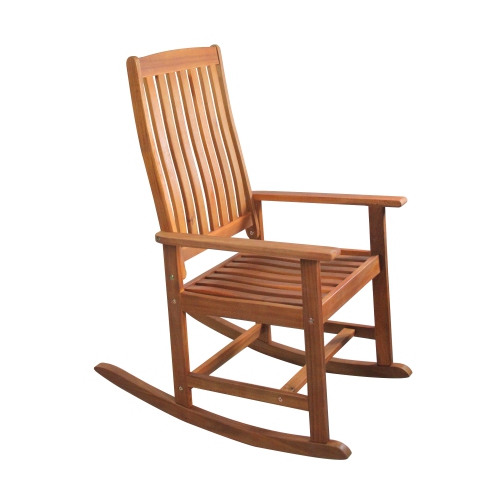 NORTHLIGHT  43" Solid Comfortable Outdoor Patio Rocking Chair In Brown
