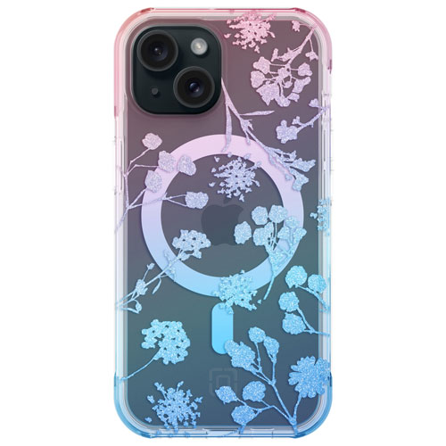 Étui rigide ajusté Forme d'Incipio avec MagSafe pour iPhone 16e/15/14/13 - Motif floral ombré