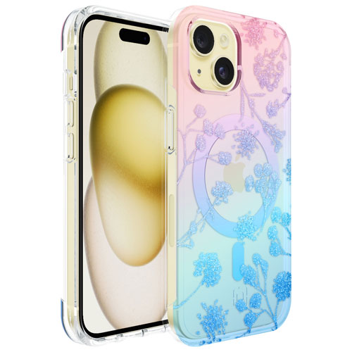 Étui rigide ajusté Forme d'Incipio avec MagSafe pour iPhone 16e/15/14/13 - Motif floral ombré