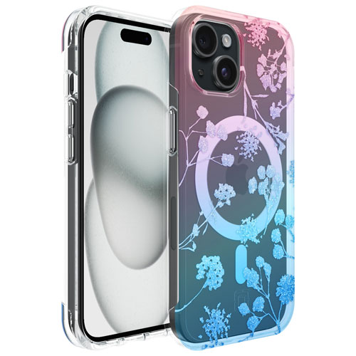 Étui rigide ajusté Forme d'Incipio avec MagSafe pour iPhone 16e/15/14/13 - Motif floral ombré
