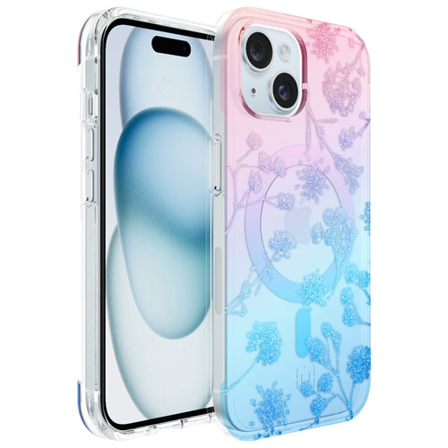 Étui rigide ajusté Forme d'Incipio avec MagSafe pour iPhone 16e/15/14/13 - Motif floral ombré