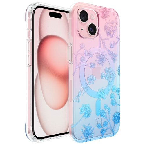 Étui rigide ajusté Forme d'Incipio avec MagSafe pour iPhone 16e/15/14/13 - Motif floral ombré