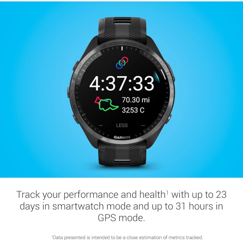 Garmin Forerunner 965 47mm GPS Watch with Heart Rate Monitor - Black/Powder Grey by GARMIN - Open Box condition - Image 4