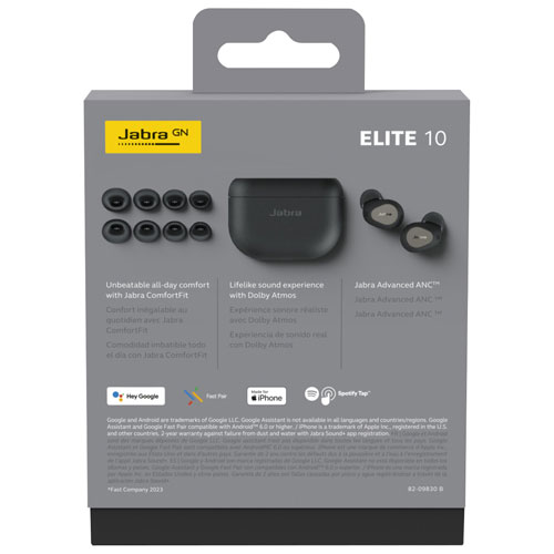 Jabra Elite 10 Active In-Ear Noise Cancelling True Wireless Earbuds -  Titanium Black - Only at Best Buy