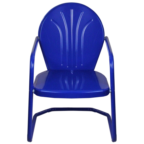 34-Inch Outdoor Retro Tulip Armchair, Blue