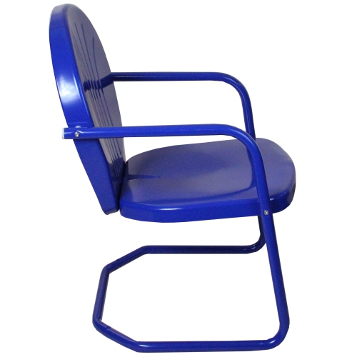 34-Inch Outdoor Retro Tulip Armchair, Blue
