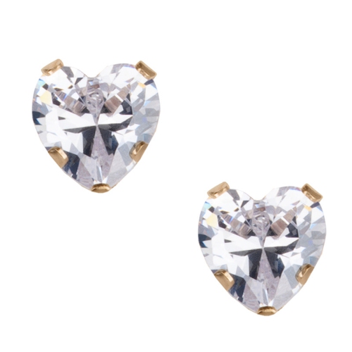 Dormeuses 10&nbsp;ct, zircon cubique en forme de coeur