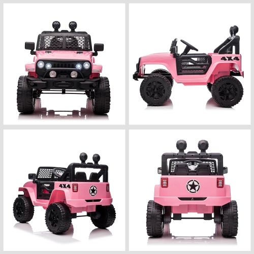 Aosom – camion tout-terrain 12&nbsp;V pour enfants, batterie électrique de VUS alimentée par télécommande, vitesse réglable, rose