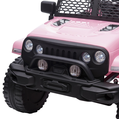 Aosom – camion tout-terrain 12&nbsp;V pour enfants, batterie électrique de VUS alimentée par télécommande, vitesse réglable, rose
