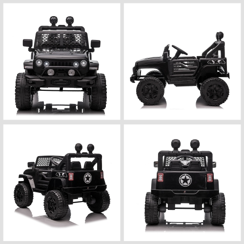 Aosom – camion tout-terrain 12&nbsp;V pour enfants, batterie électrique de VUS alimentée par télécommande, vitesse réglable, noir