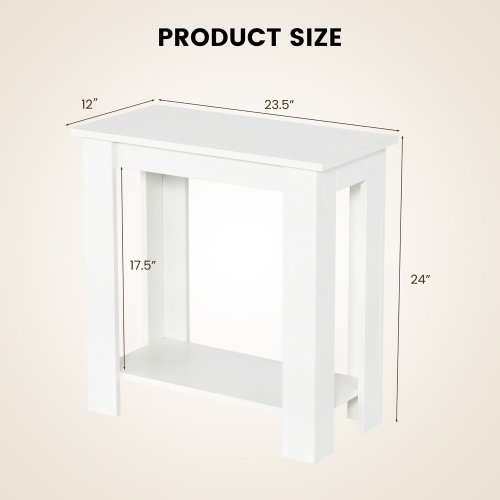 Gymax 2 PCS 2-Tier End Table Modern Sofa Bedside Compact Nightstand with Storage Shelf