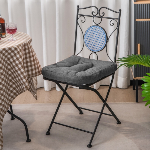 Gymax 4 Pcs Patio Dining Chair Cushions U-Shaped Chair Pads Non-Slip Bottom