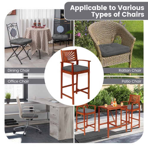 Gymax 4 Pcs Patio Dining Chair Cushions U-Shaped Chair Pads Non-Slip Bottom