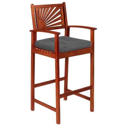 Gymax 4 Pcs Patio Dining Chair Cushions U-Shaped Chair Pads Non-Slip Bottom