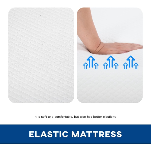 Matelas double mousse à mémoire gel 6 po pour soulagement froid de la pression, matelas mi-ferme certifié CertiPUR-US/Bed-in-a-Box/décharge