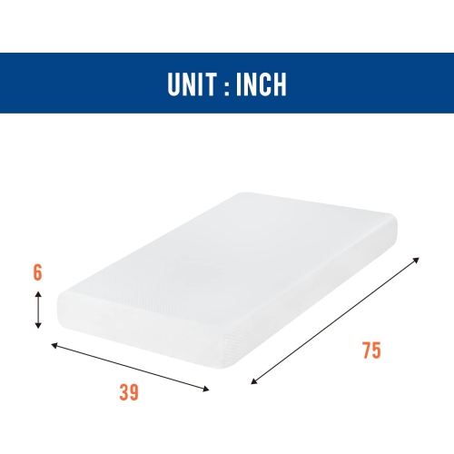 Twin Mattress 6 inch Gel Memory Foam Mattress for Cool Sleep & Pressure Relief, Medium Firm Mattresses CertiPUR-US Certified/Bed-in-a-Box/Pressure