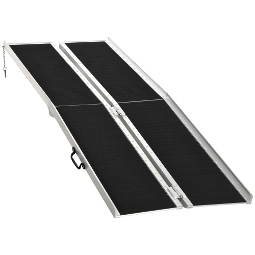 HOMCOM 8ft Wheelchair Ramp Scooter Mobility Non-Skid Layering Portable Foldable Aluminium