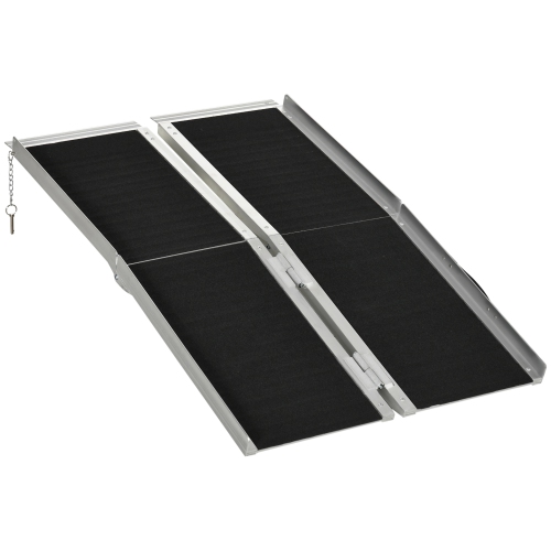 HOMCOM 4ft Wheelchair Ramp Scooter Mobility Non Skid Layering Portable   17202304 