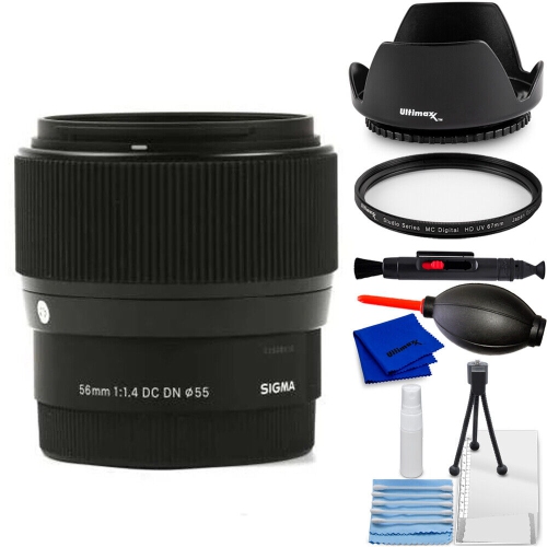 Objectif contemporain DC DN f/1,4 de Sigma 56&nbsp;mm 351973 - Ensemble d'accessoires 7PC