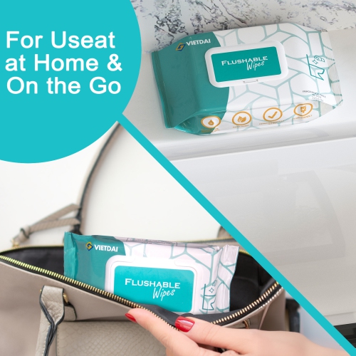 VIETDAI Flushable Wipes Adult Wipes 168 count