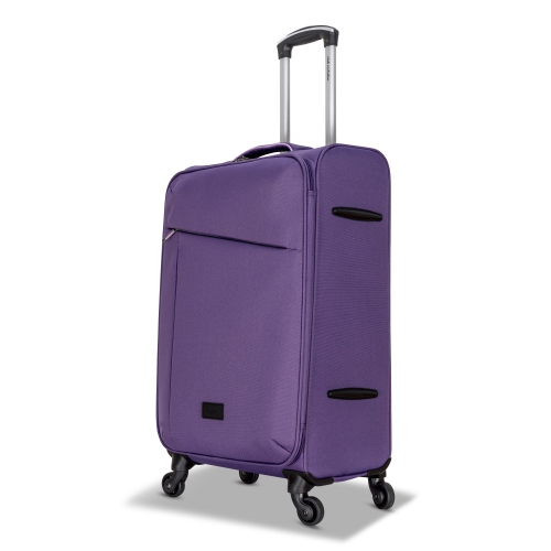 Club Rochelier 3 Piece SET Soft Side Luggage with Contrast Handles, Purple and Lilac