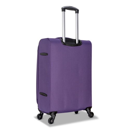 Club Rochelier 3 Piece SET Soft Side Luggage with Contrast Handles, Purple and Lilac